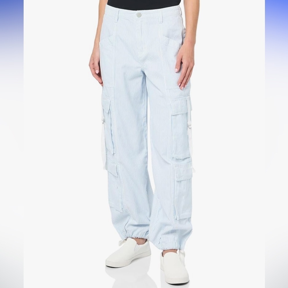NWT Blank NYC Blue Striped Cargo Pants size 25
